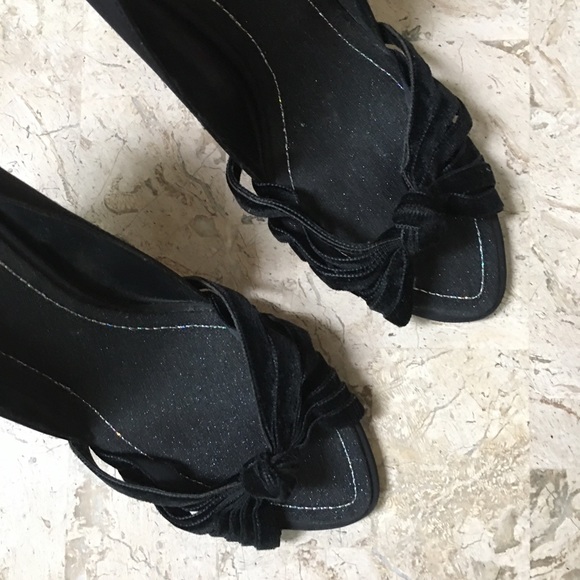 Elegant Evening Black Dress Pump Open Toe High Heel by Hype Size 6.5 - Picture 4 of 13